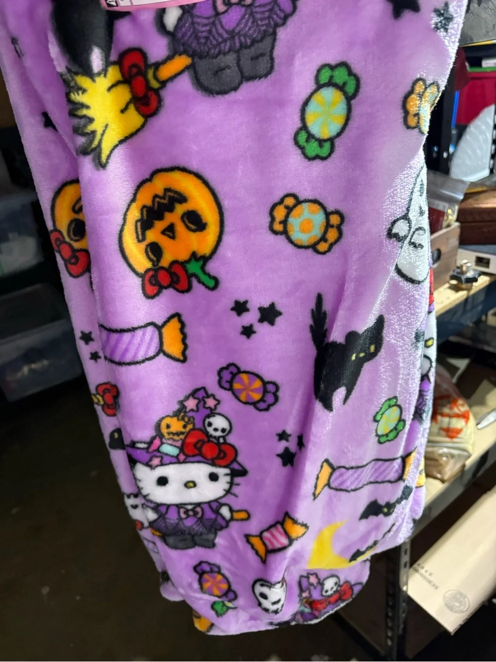 Hello Kitty Halloween Blanket Witchy Kitty Candy Plush Throw 50 x 70 NWT
